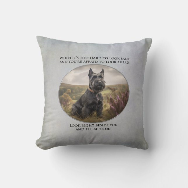 Loyal Scottie Throw Pillow (Front)