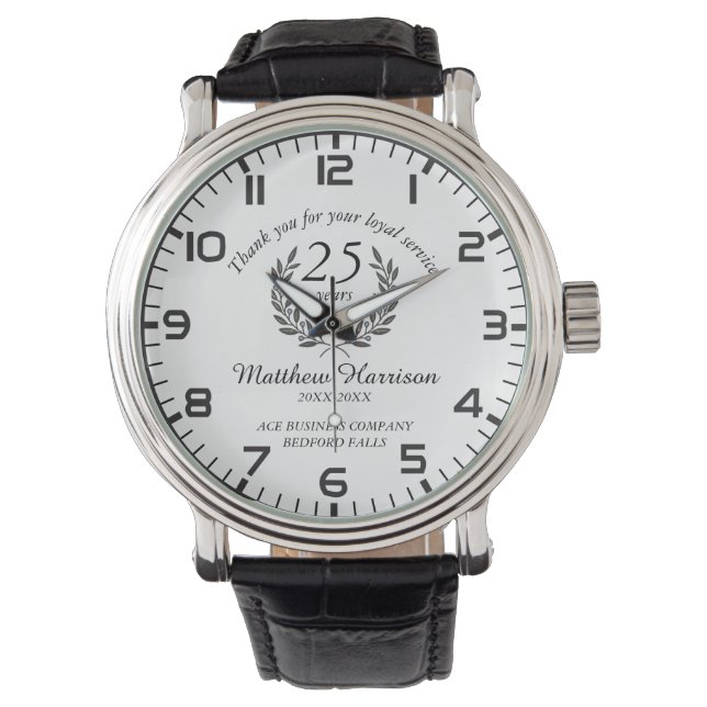 Loyal Service Appreciation Award. Personalize Watch (Front)