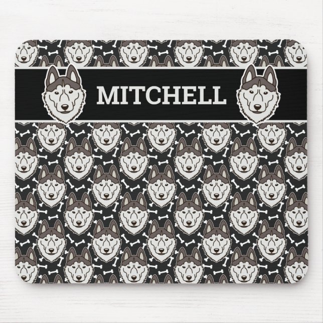 Loyal Siberian Husky Arctic Sled Dog Pet Puppy Mouse Pad (Front)