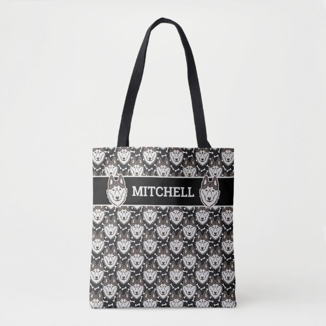 Loyal Siberian Husky Arctic Sled Dog Pet Puppy Tote Bag (Front)