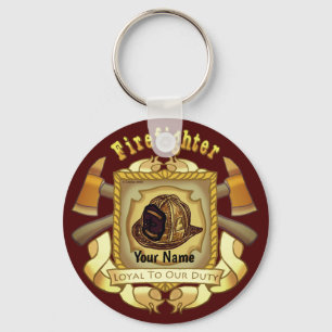 Loyal To Duty Shield Firefighter Keychain