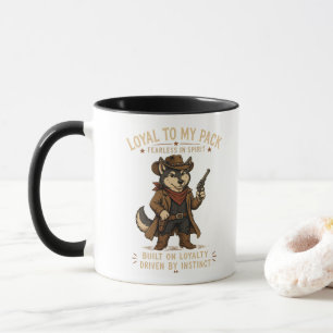 Loyal To My Pack Cowboy Wolf Mug Western Spirit