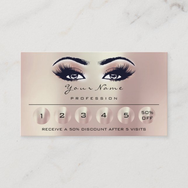 Loyality 6 Makeup Eyebrow Eyes Lashes Rose Eyes1 Business Card (Front)