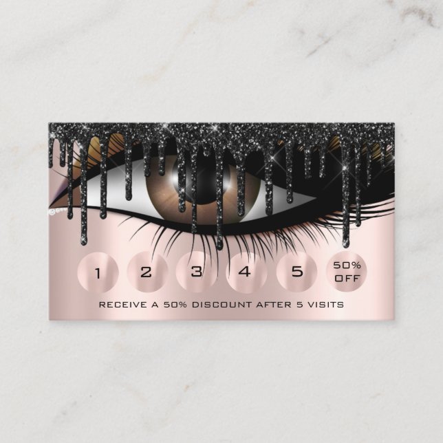 Loyality 6 Makeup Hairdresser Eyelash Extension Business Card (Front)