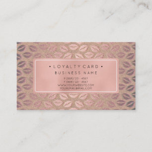 Loyality Card 6 Punch Customer Beauty Salon Lips