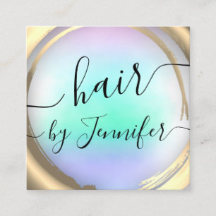 Loyality  Drips 6 Punches Hair Lash Makeup Hologra Square Business Card