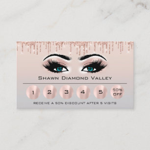 Loyaliy 6 Makeup Aesthetician Eyelash Grey Blue Business Card