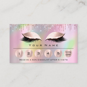 Loyaliy 6 Makeup Esthetician Eyelash Rose Holograp Business Card