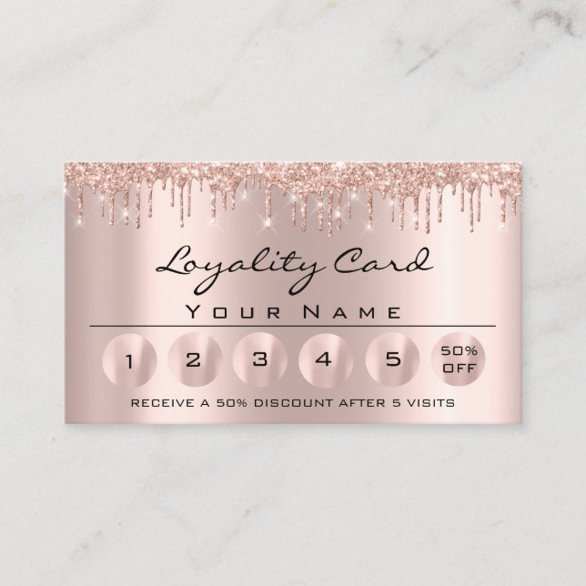 Loyaliy 6 Professional  Aesthetician Rose Drips Business Card (Front)
