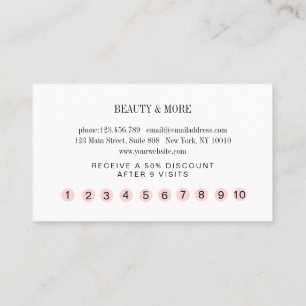 Loyalty 10 Nails Lashes Beauty Business Card