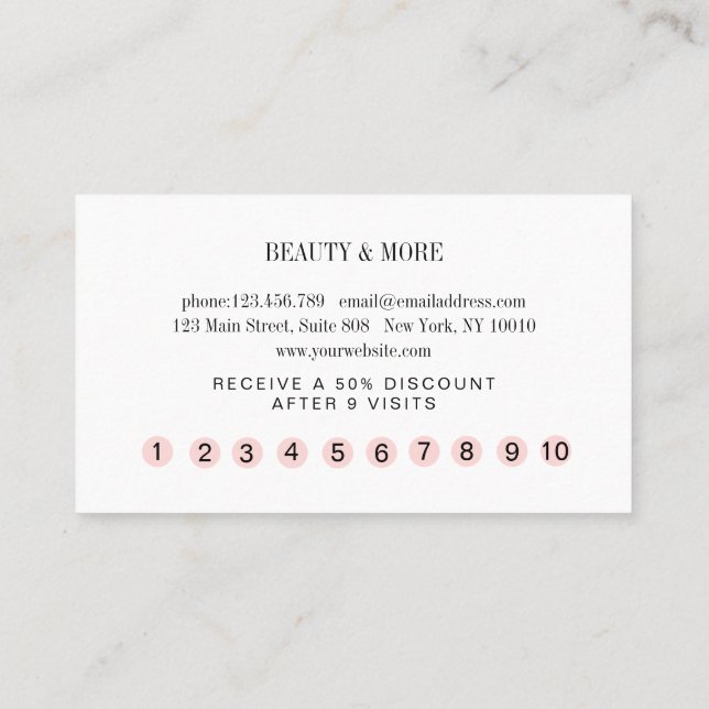 Loyalty 10 Nails Lashes Beauty Business Card (Back)