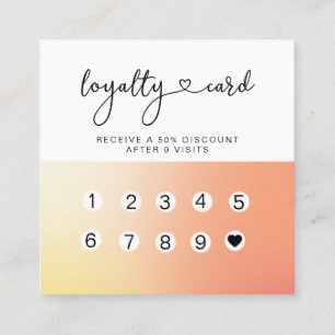 Loyalty 10 Nails Lashes Ombre  Square Business Car Card