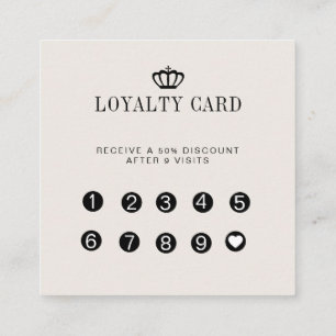 Loyalty 10 Nails Lashes   Square Business Card