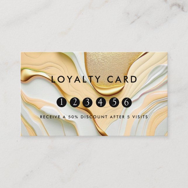 Loyalty 5 Nails Lashes Beauty Glitter Gold Business Card (Front)