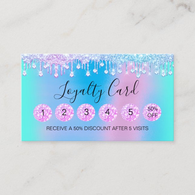 Loyalty 6 Makeup Aesthetician Eyelash Pink Diamond Business Card (Front)