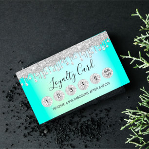 Loyalty 6 Makeup Esthetician Eyelash Diamond Drips Business Card