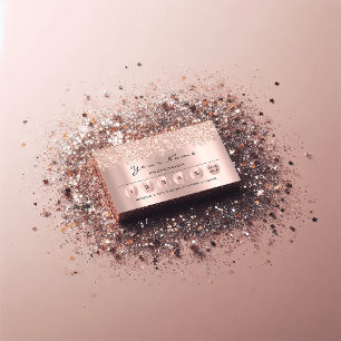 Loyalty 6 Makeup Hairdresser Eyelash Rose Glitter Business Card