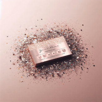 Loyalty 6 Makeup Hairdresser Eyelash Rose Glitter Business Card