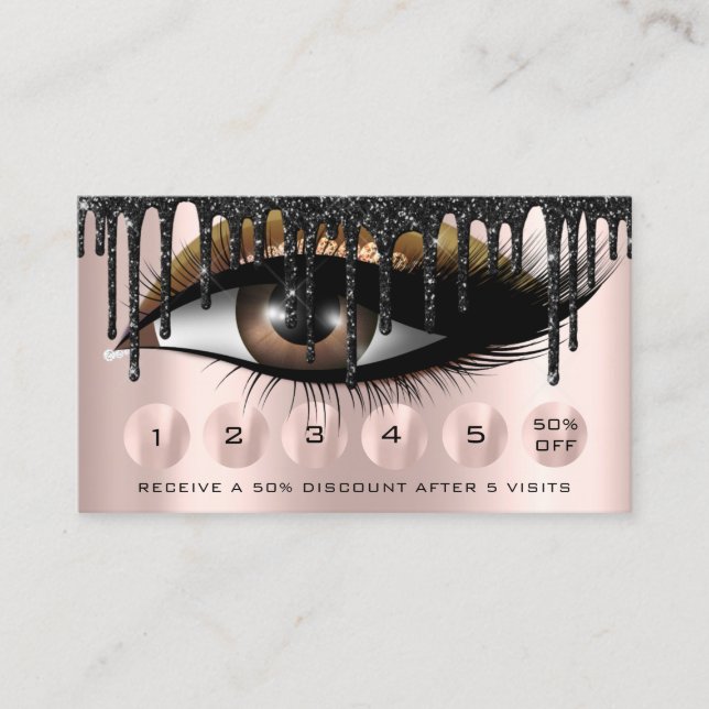 Loyalty  6 Makeup Makeup  Eyelash Drips Black Gold Business Card (Front)
