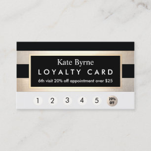  Loyalty 6 Visit Punch Gold and Black Stripe