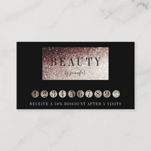 Loyalty 9 Nails Lashes Beauty Business Card (Front)