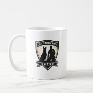 Loyalty Beyond Words Vintage K9 Police Badge Vecto Coffee Mug
