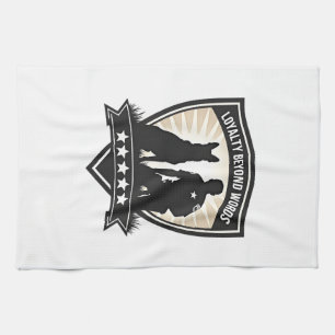 Loyalty Beyond Words Vintage K9 Police Badge Vecto Kitchen Towel