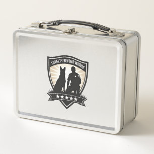 Loyalty Beyond Words Vintage K9 Police Badge Vecto Metal Lunch Box