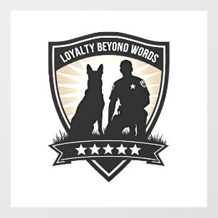 Loyalty Beyond Words Vintage K9 Police Badge Vecto Window Cling