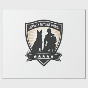 Loyalty Beyond Words Vintage K9 Police Badge Vecto Wrapping Paper