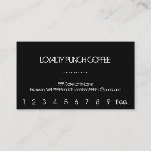 Loyalty Black Coffee Punch-Card Card