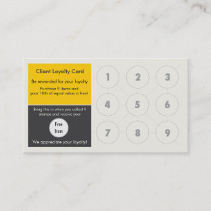 Loyalty Business Card Stamp Card