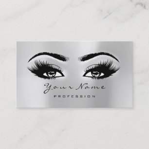 Loyalty Card 10 Makeup Lash Extension Silver Grey