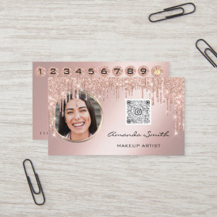 Loyalty Card 10 Punch Crown Silver QR Logo Photo 