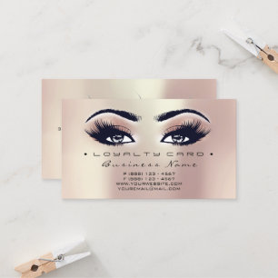 Loyalty Card 6 Beauty Salon Lash Gold Makeup Pearl