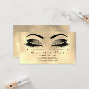 Loyalty Card 6 Beauty Salon Lashes Gold Wax Browns
