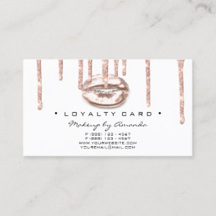 Loyalty Card 6 Beauty Salon Makeup Artist Kiss