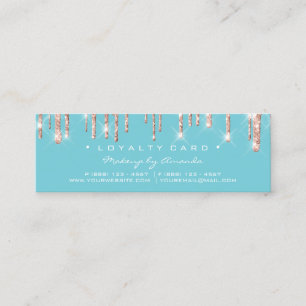 Loyalty Card 6 Punch Makeup Beauty Heart Rose Blue