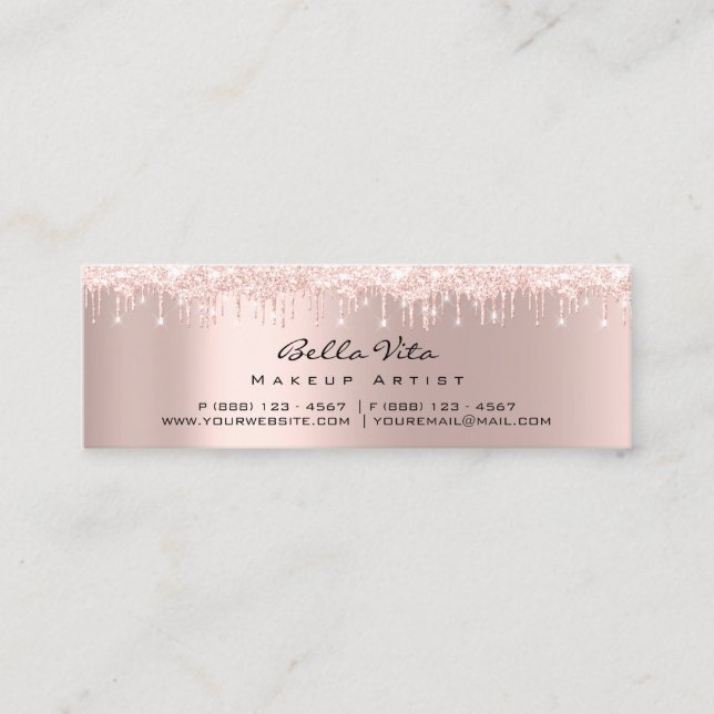 Loyalty Card 6 Punch Makeup Beauty Heart Rose Lux (Front)