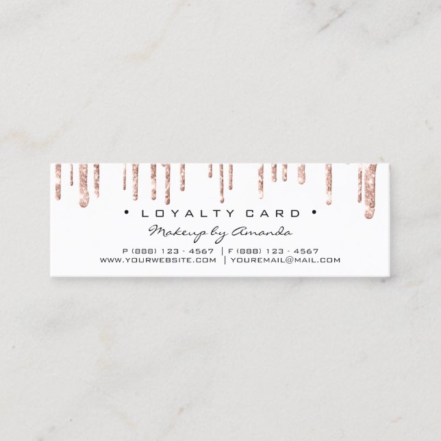 Loyalty Card 6 Punch Makeup Beauty Heart Rose Whit (Front)