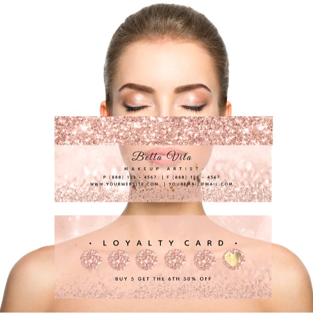 Loyalty Card 6 Punch Makeup Beauty Heart RoseSpark (Loyalty Card 6 Punch Makeup Beauty Heart RoseSpark )