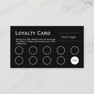 Loyalty Card, Clean and simple, professional black
