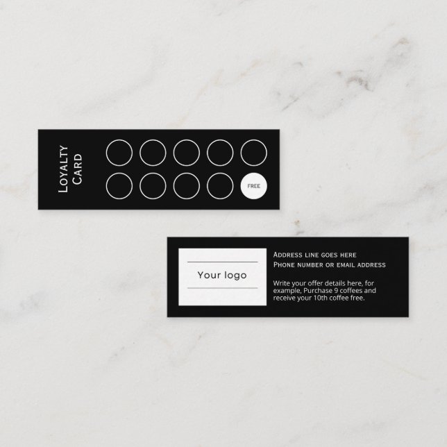 Loyalty Card, Clean and simple, professional black Card (Front/Back)