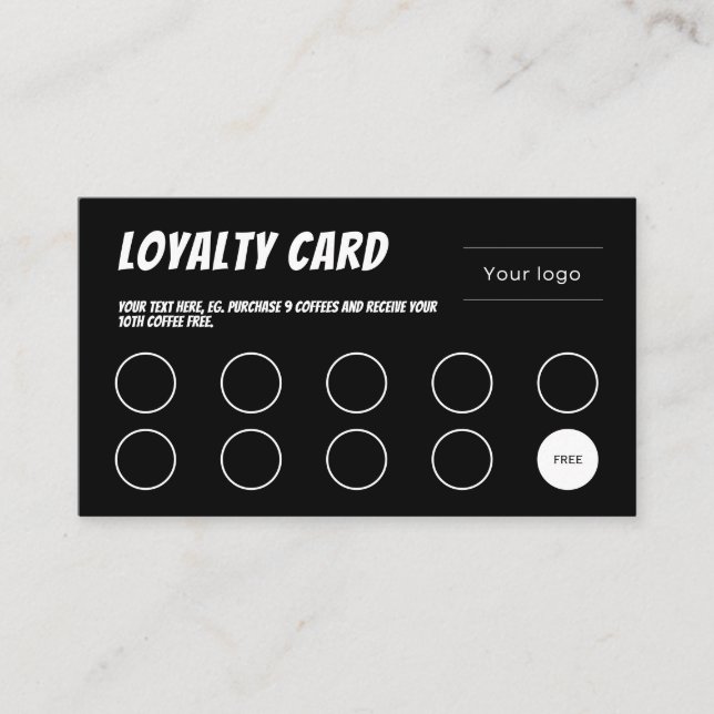 Loyalty Card, Comic fun, professional black Card (Front)
