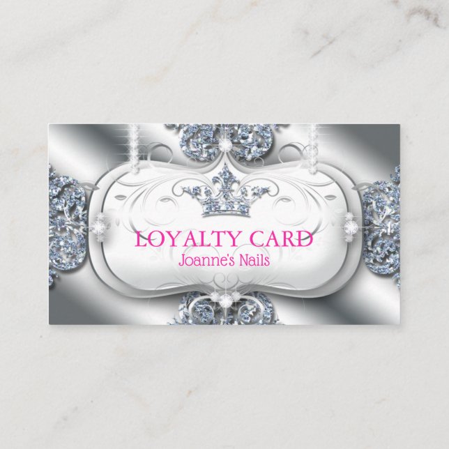 Loyalty Card Diamonds Glitter Crown (Back)