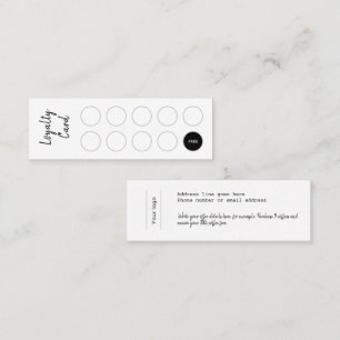 Loyalty Card, Elegant script, clean and simple 