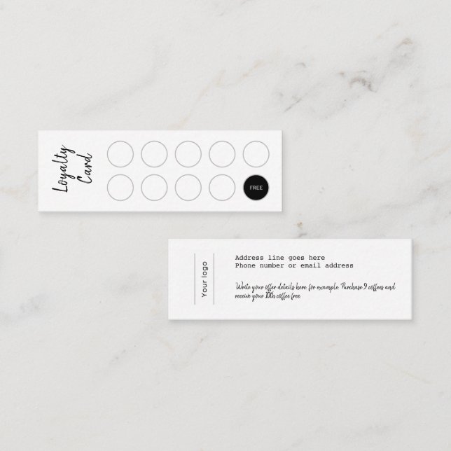 Loyalty Card, Elegant script, clean and simple  (Front/Back)