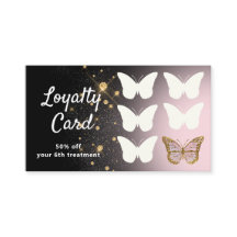 loyalty card faux glitter butterfly