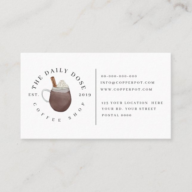 Loyalty card for coffee shop Business Card (Front)