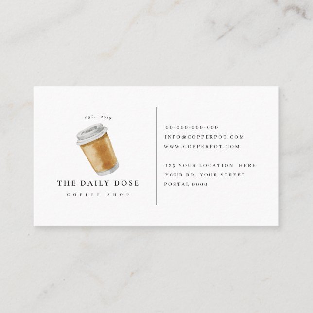 Loyalty card for coffee shop Business Card (Front)